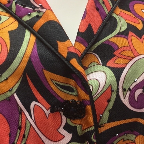 NWT 4 Victor Costa Blazer Beautiful Beads & Print - Picture 2 of 8
